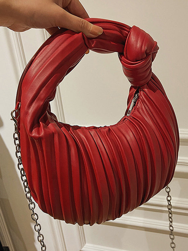 Pleated Split-Joint Zipper Bags Accessories Handbags Shoulder Bags