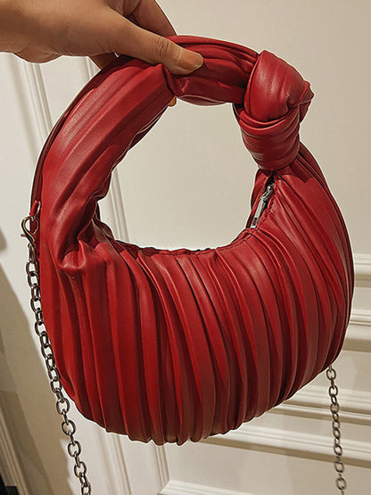 Pleated Split-Joint Zipper Bags Accessories Handbags Shoulder Bags
