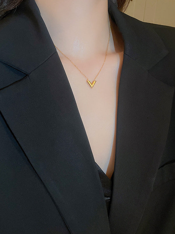 Geometric Solid Color Necklaces Accessories
