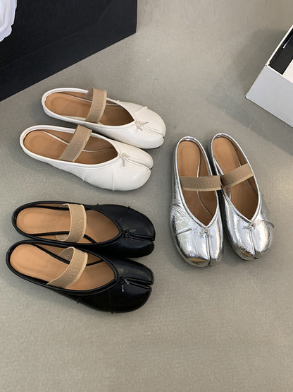 Elasticity Shallow Cut Split-Joint Split-Toe Flat Shoes Slippers&Mules
