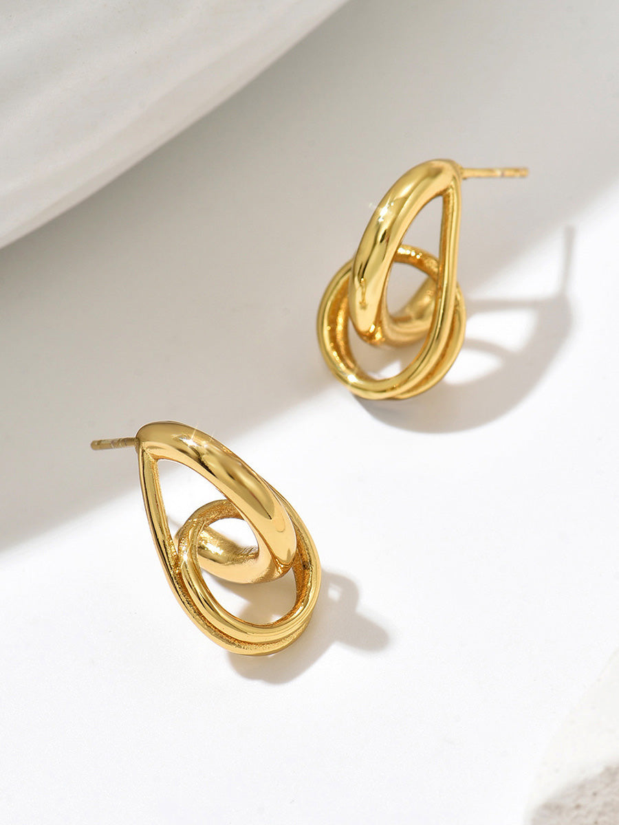 Geometric Hollow Water Drop Drop Earrings