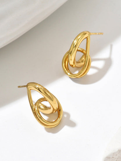 Geometric Hollow Water Drop Drop Earrings