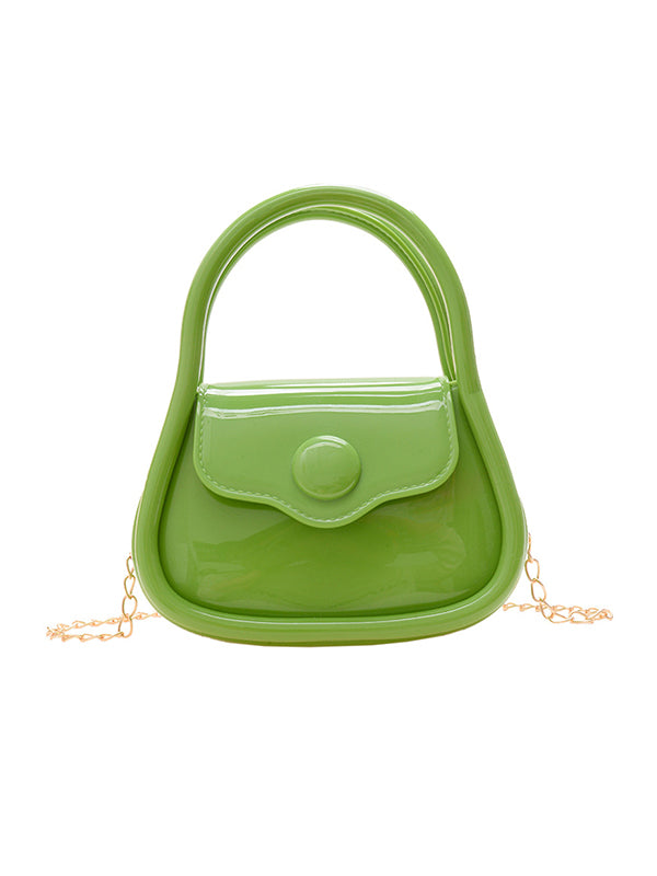 Chains Solid Color Crossbody Bags Satchels