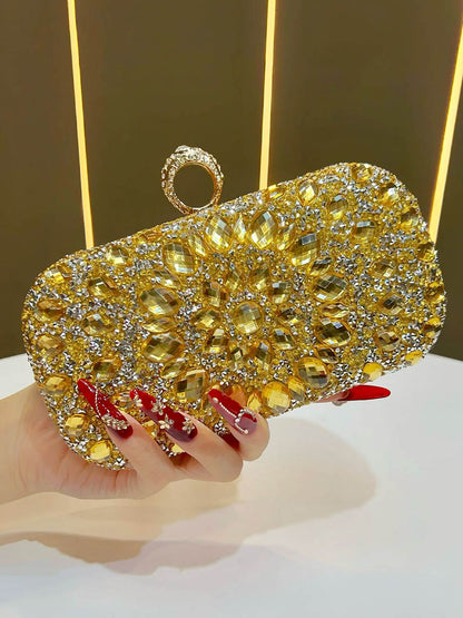 Chains Geometric Lock Rhinestone Shiny Crossbody Bags Evening Bags & Clutches
