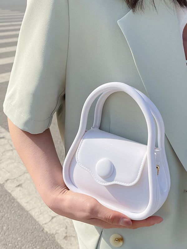 Chains Solid Color Crossbody Bags Satchels