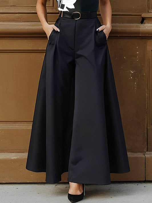 Wide Leg Solid Color Split-Joint Pants Trousers