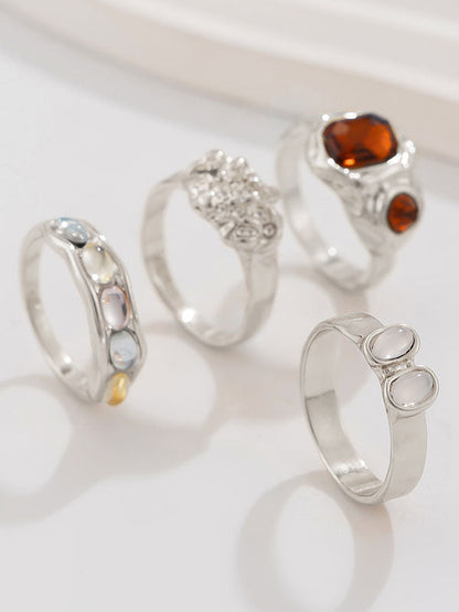 Geometric Rhine Stones Rings Accessories