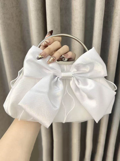 Bow-Embellished Chains Lock Crossbody Bags Evening Bags Clutches Mini Bags