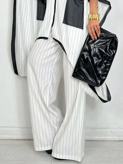 Loose Wide Leg Striped Pants Trousers