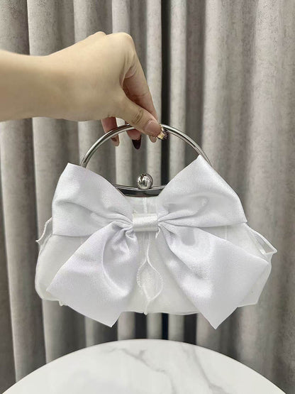 Bow-Embellished Chains Lock Crossbody Bags Evening Bags Clutches Mini Bags