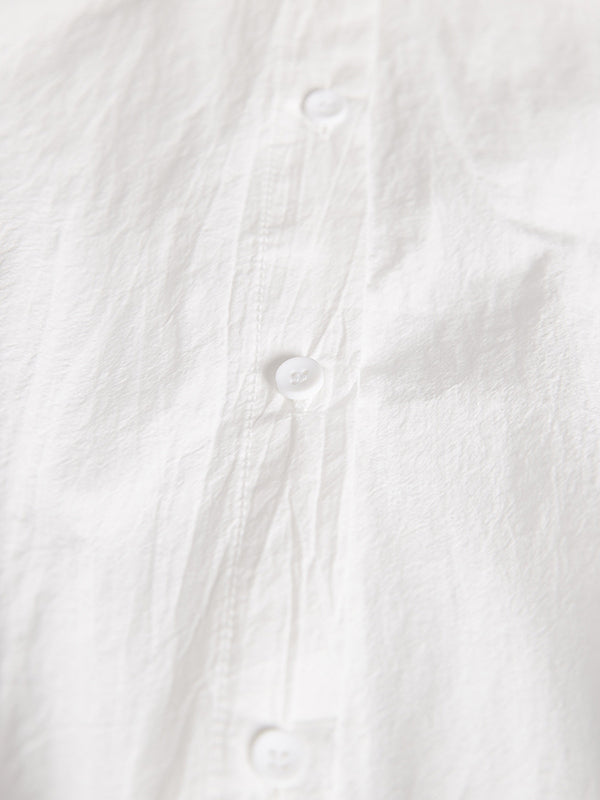 Loose Short Sleeves Solid Color Split-Joint Peter Pan Collar Blouses&Shirts Tops