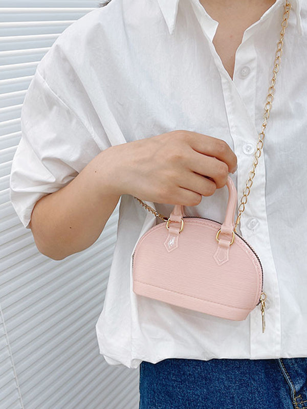 Chains Geometric Zipper Crossbody Bags Satchels