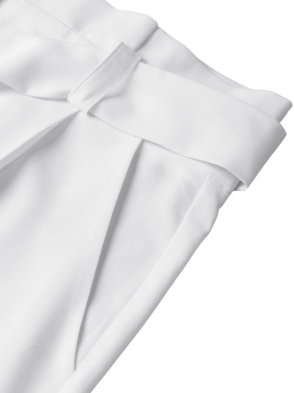 Simple Loose Wide Leg Solid Color Casual Pants Bottoms