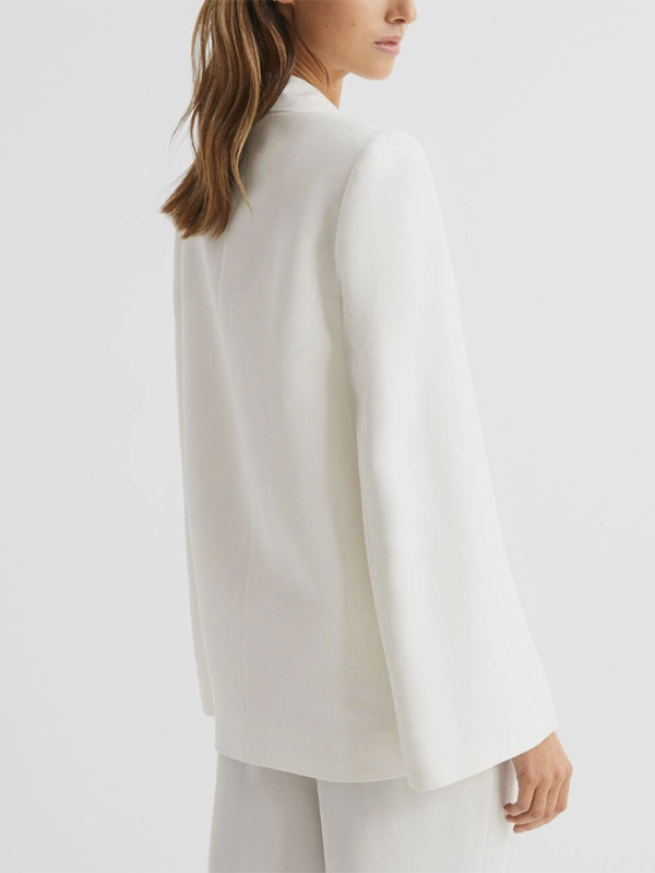 Cape Loose Solid Color Split-Joint V-Neck Blazer