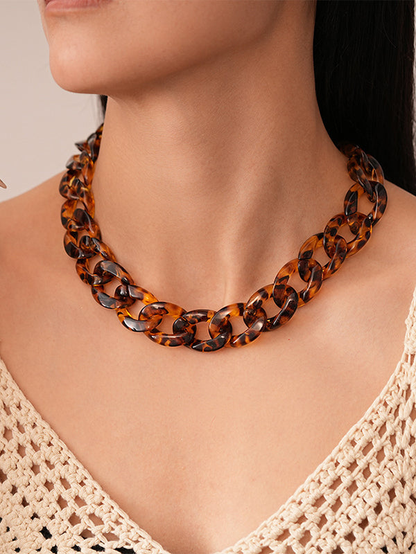 Chains Leopard Necklaces Accessories