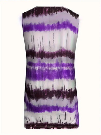 Loose Sleeveless Printed Spaghetti-Neck Vest Top