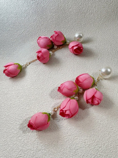 Tasseled Flower Shape Drop Earrings