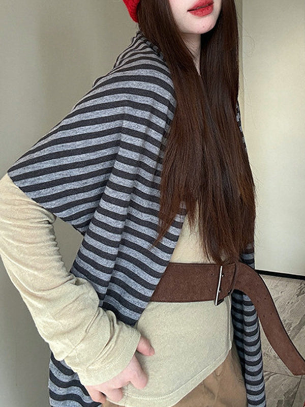 Contrast Color Keep Warm Striped Shawl&Scarf