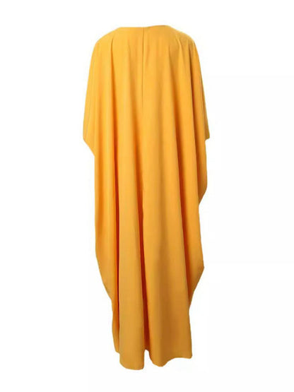 Batwing Sleeves Split-Front V-Neck Cover-Ups Tops + High Waisted Elasticity Pants Two Pieces Set
