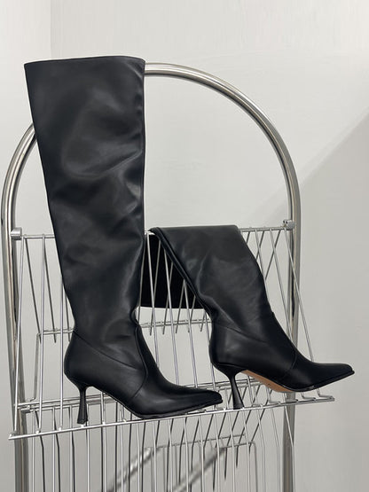 Pointed-Toe Split-Joint Boots