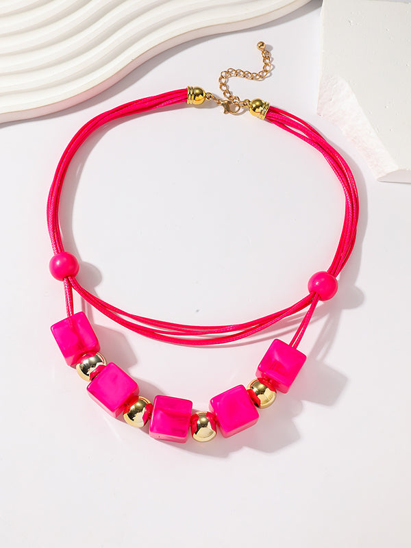 Geometric Layered Necklaces Accessories