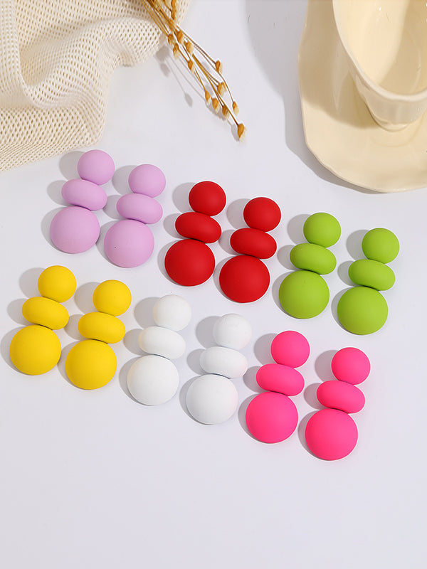 Beaded Geometric Solid Color Earrings Accessories