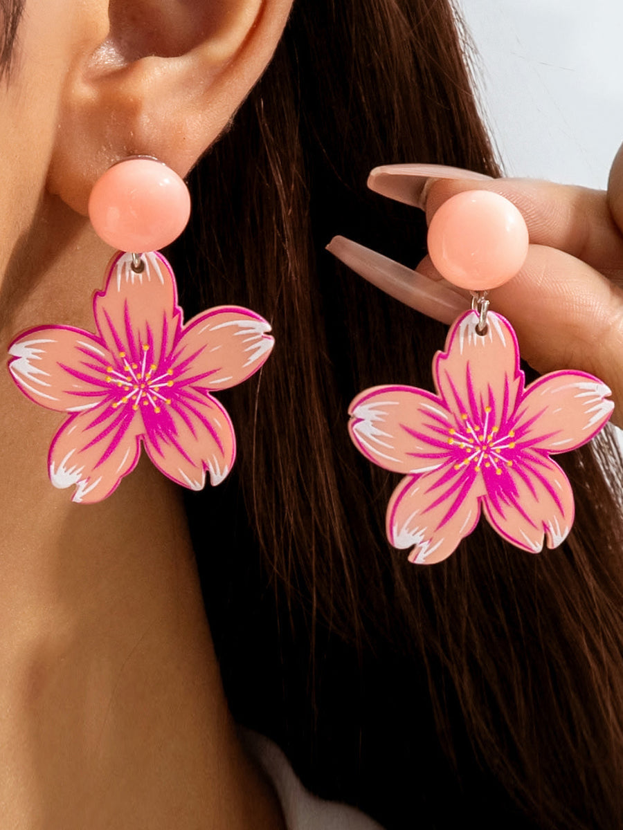 Flower Shape Drop Earrings