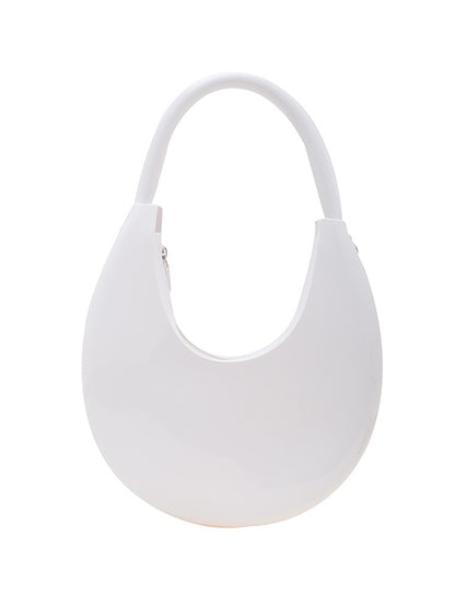 Geometric Solid Color Zipper Satchels