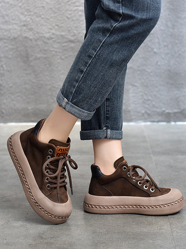 Round-Toe Tied Booties Shoes