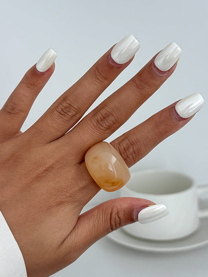 Geometric Shiny Slightly Sheer Rings Accessories