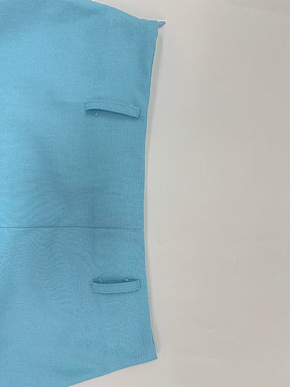 High Waisted High-Low Belted Pleated Solid Color Skirts Bottoms