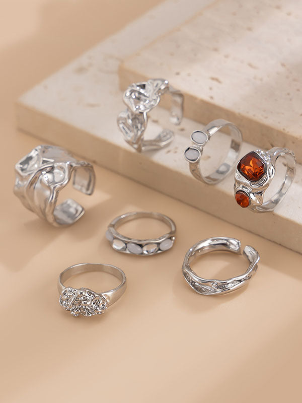 Geometric Rhine Stones Rings Accessories