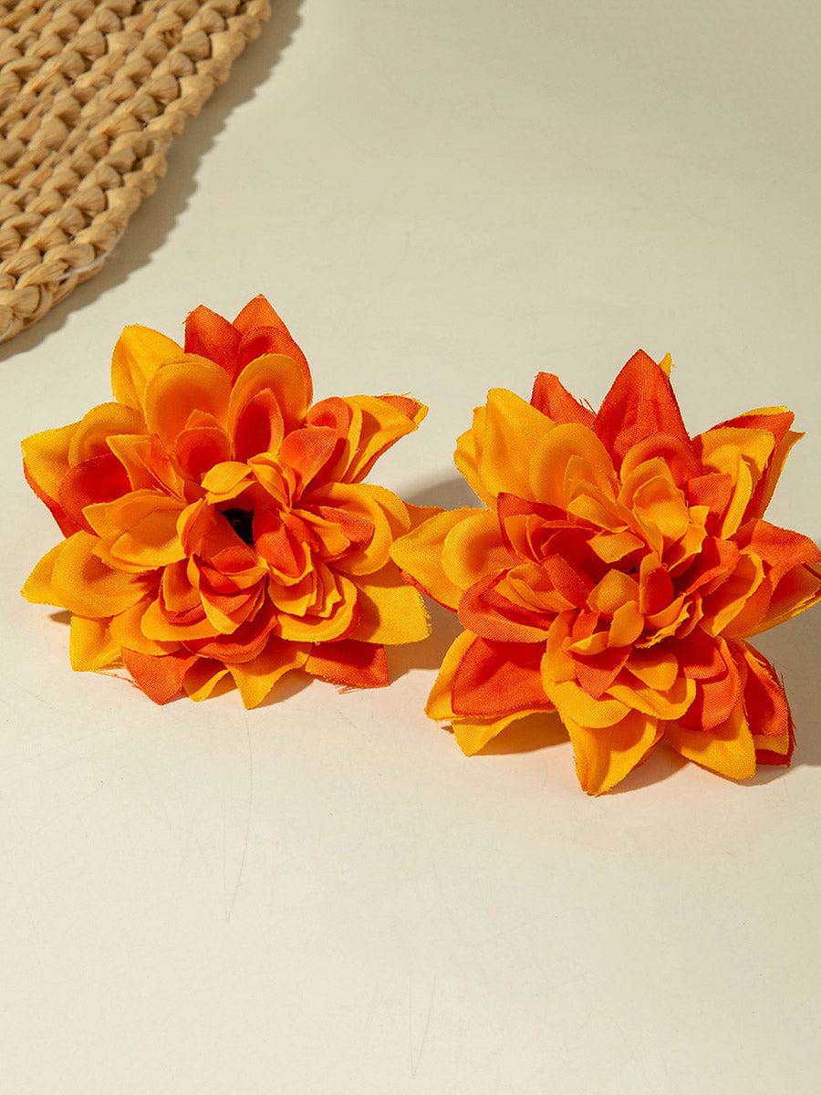 Solid Color Flower Shape Earrings Accessories