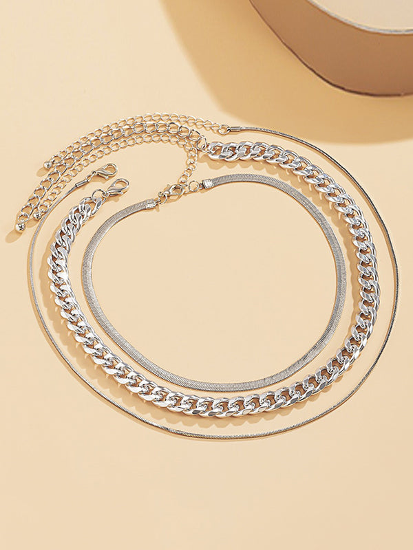 Chains Hollow Solid Color Dainty Necklace Necklaces Accessories