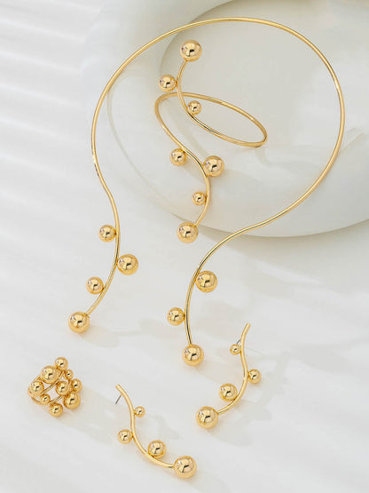 Irregularity Line Rhine Stones Accessories Sets