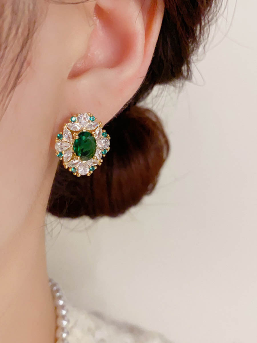 Geometric Rhine Stones Earrings Accessories