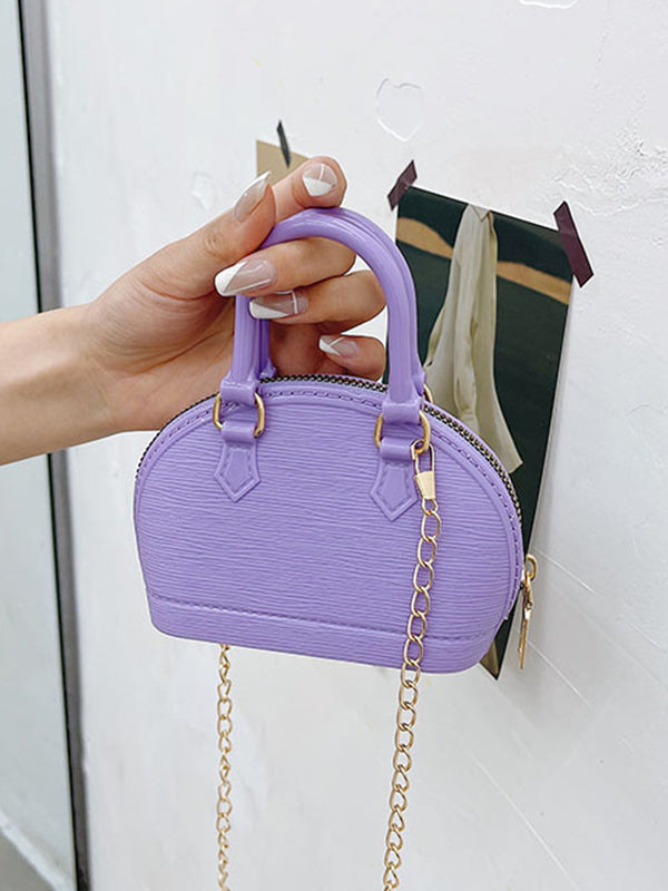 Chains Geometric Zipper Crossbody Bags Satchels