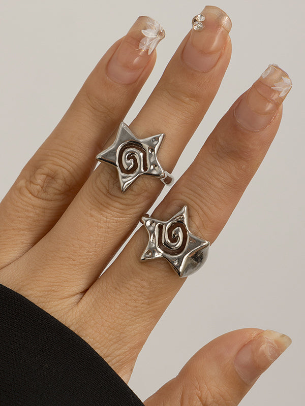 Normcore Hollow Star Shape Rings Accessories