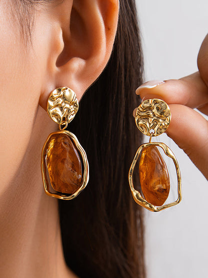 Irregularity Geometric Shiny Earrings Accessories