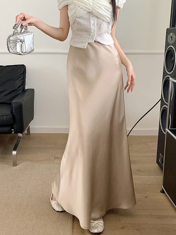 Mermaid Elasticity Solid Color Skirts Bottoms