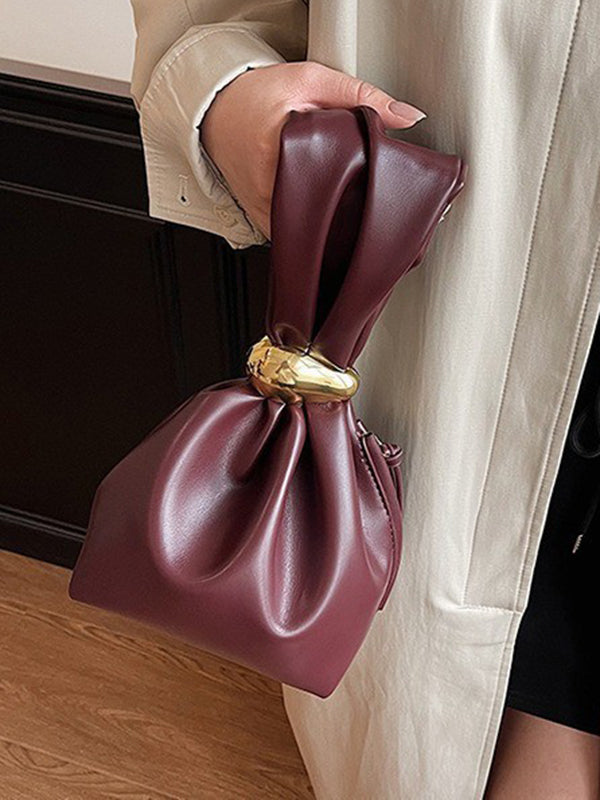 Pleated Split-Joint Zipper Bags Handbags