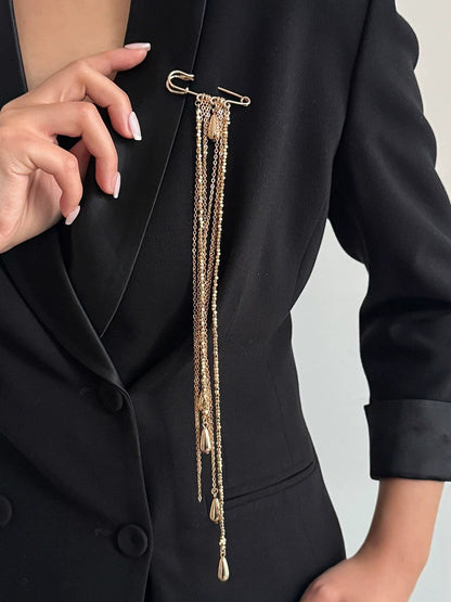 Tasseled Water Drop Brooch Accessories