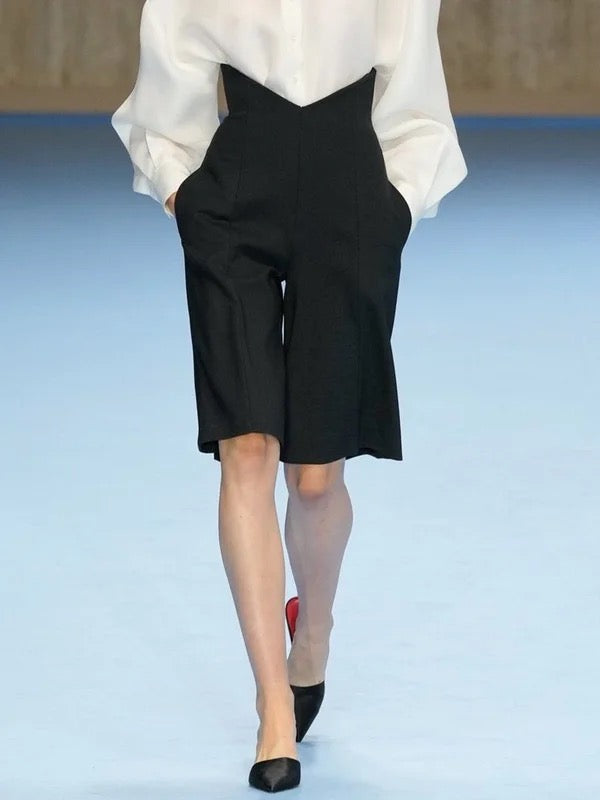 Loose Pockets Solid Color Shorts Bottoms