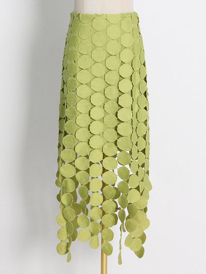 Urban Irregularity Tasseled Embroidered  Skirts