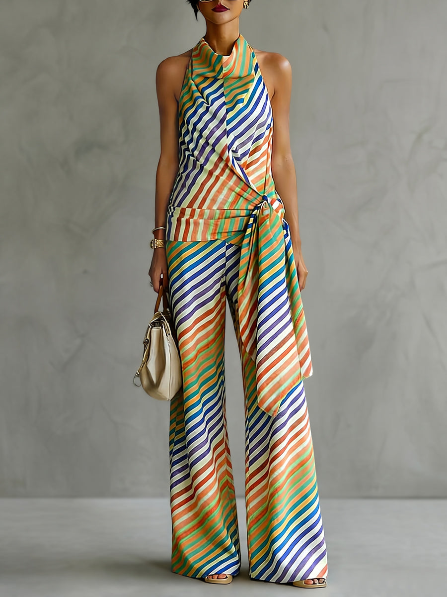 Loose Wide Leg Striped Pants Trousers