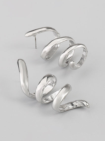 Solid Color Spirality Earrings Accessories