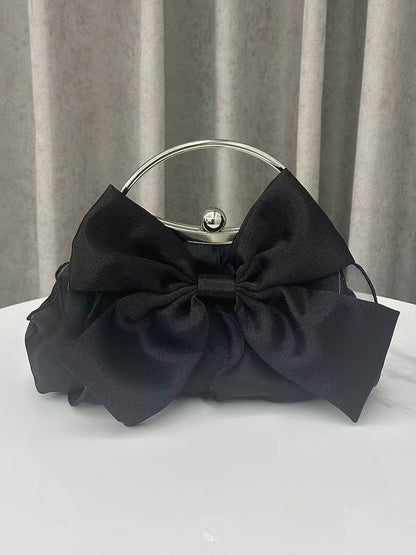 Bow-Embellished Chains Lock Crossbody Bags Evening Bags Clutches Mini Bags