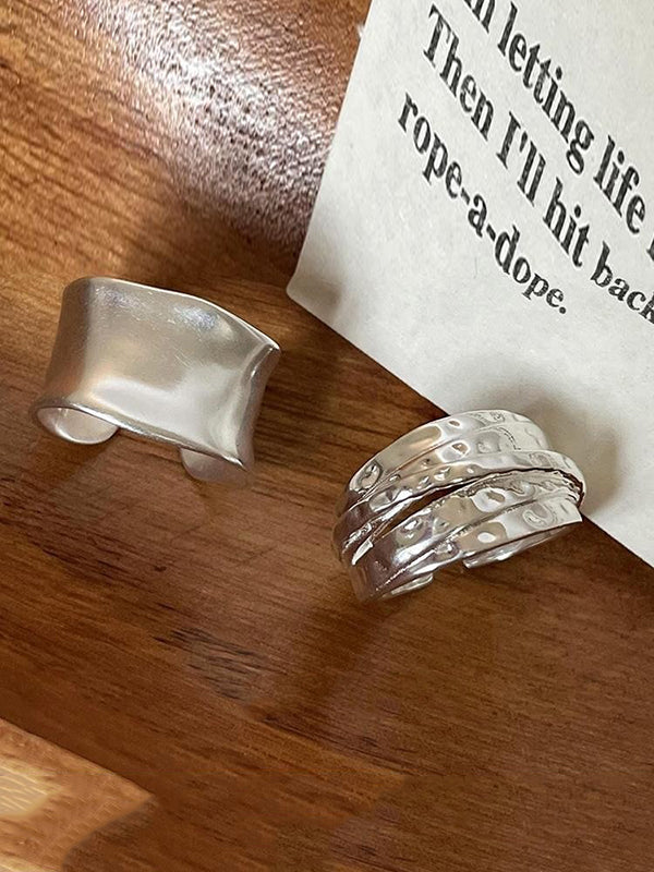 Adjustable Geometric Solid Color Rings Accessories