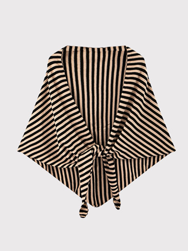 Contrast Color Keep Warm Striped Shawl&Scarf