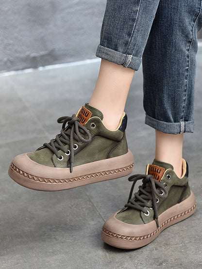 Round-Toe Tied Booties Shoes